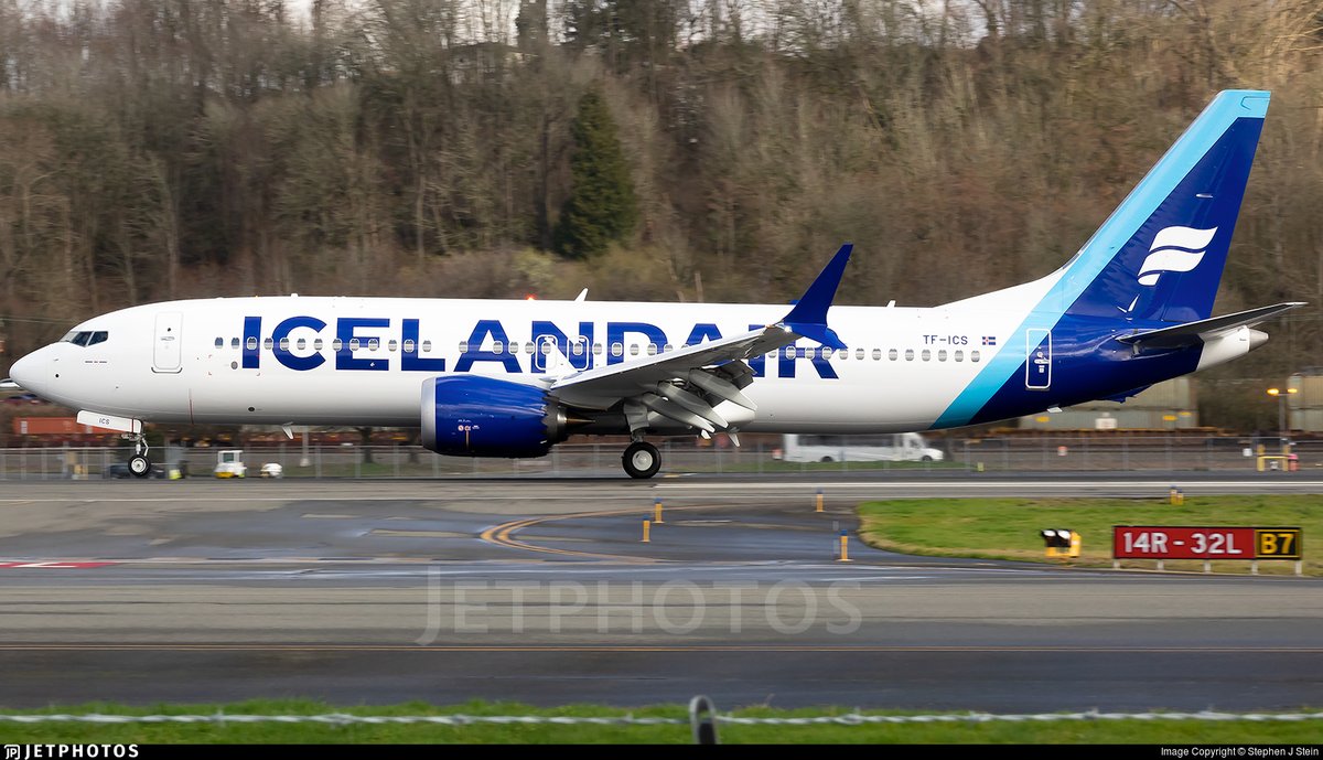 The first new-build 737 MAX to wear Icelandair’s new livery. jetphotos.com/photo/10483925 © Stephen J Stein