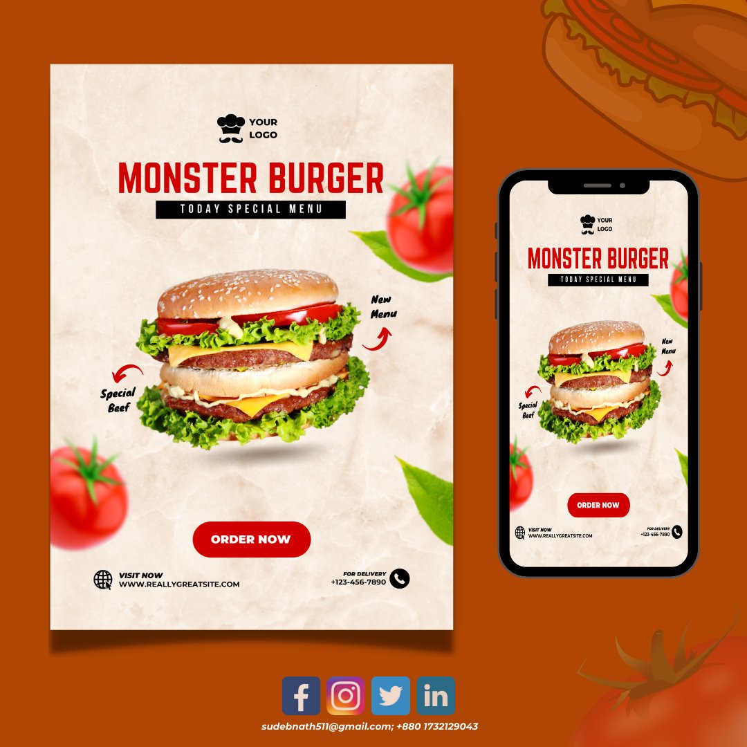 sudebnath4's tweet photo. Food Flyers, Restaurant Flayers, Menu Design 🔥🔥🍔🍟
Did you like this design? 😍 
Yes Or No 👈 Tell me what 🎤 
 Open For Commission 🚻⬇️
 📩📨 Email Or DM For Order 📨📩
➡️ sudebnath511@gmail.com
 📳 +880 1732129043📳
#flyer #flyers #flyerdesign #flyerdesigner #twitch #food https://t.co/5bznwqBcLf