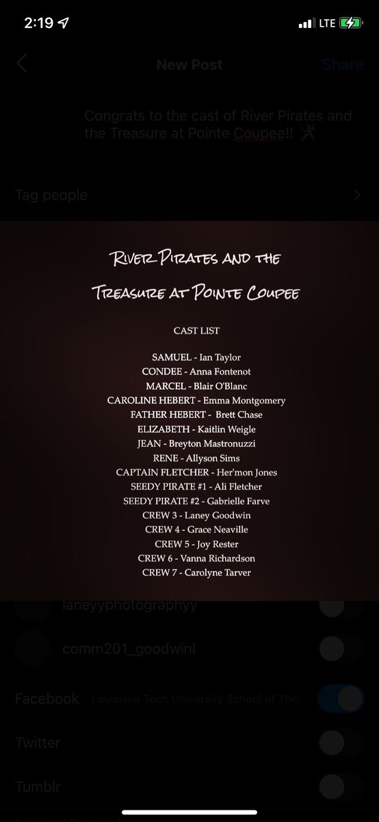 Congratulations to the cast of River Pirates! Can’t wait to start rehearsals in March ⚔️