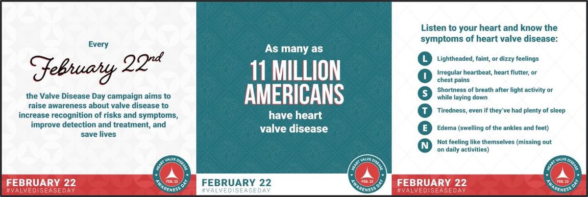 Ranya Sweis, MD (@drranyasweis) on Twitter photo 2/22 is #ValveDiseaseDay. Symptoms of heart valve disease usually develop slowly and can be mistaken for symptoms of aging. Regular physical exams help to detect these conditions and allow treatment with the newest cutting edge technologies #HeartMonth . <a href="/NMCardioVasc/">NM Cardiovascular</a> 2/22 is #ValveDiseaseDay. Symptoms of heart valve disease usually develop slowly and can be mistaken for symptoms of aging. Regular physical exams help to detect these conditions and allow treatment with the newest cutting edge technologies #HeartMonth . <a href="/NMCardioVasc/">NM Cardiovascular</a>