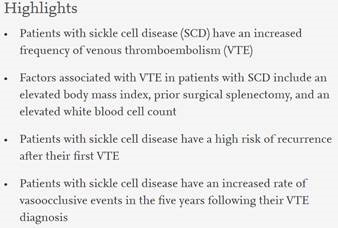 Risk factors for Venous Thromboembolism and clinical outcomes in adults with sickle cell disease - spkl.io/60134udpT! @BrittScarpato @rstrykow @romy_lawrence @RobynCohenMD @Jmarksloan @ThrombUpdate