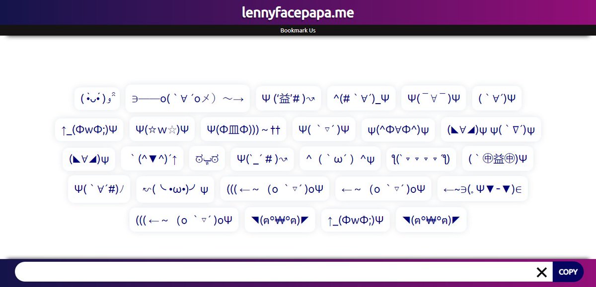 #devillennyface #lennyface #textfaces #kawaiifaces #emoticons
Devil Lenny Face Copy And Paste
( ◣∀◢)ψ “ψ (｀∇´) ψ Ψ(☆w☆) Ψ(◞≼◉ื≽◟ ;益;◞≼◉ื≽◟)Ψ ｀(^▽^)´↑ ◥(ฅº￦ºฅ)◤ ↑_(ΦwΦ;)Ψ Sweet Devil ∋━━o(｀∀´oメ）
lennyfacepapa.me/lenny-faces/de…