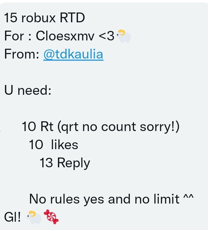 Ywenviev's tweet photo. Help !! I got a Robux RTD
Following whit 2 for those who help me ♡♡#royalehigh #royalehightrade #royalehightrading #royalehighgiveaway #royalehighhalos #royalehightrades #royalehightrade #robuxgiveaways https://t.co/eGG2jtEd1J