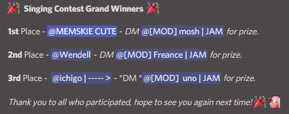 hi_moshh's tweet photo. Congrats to our JAM SQUAD winners🎉

Special thanks to @JamPlays_, without him we won't be able to do this kind of event💖

#JamSquad
#WAGMI https://t.co/tCM95ByZZU