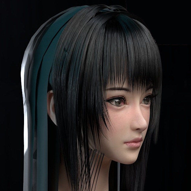 まだまだだけど髪は2回clumpするとそれっぽくなるのはわかった。 #3DCG #blender初心者 #blender 