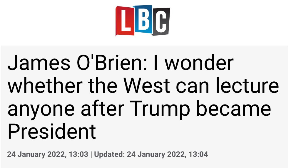 Resjudicatamyft's tweet photo. The latest in #Hownottobewrong  - Block &amp; Scamper.

On Ukraine - @mrjamesob is vacuously awful: 

“I don't think the West can give lessons to anybody any more after Donald Trump became President of America &amp;, to a lesser extent...Boris Johnson became PM of the United Kingdom”. https://t.co/8NU6SMvaaH