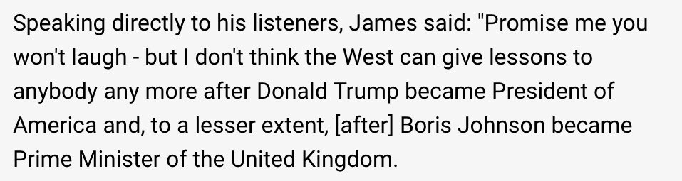Resjudicatamyft's tweet photo. The latest in #Hownottobewrong  - Block &amp; Scamper.

On Ukraine - @mrjamesob is vacuously awful: 

“I don't think the West can give lessons to anybody any more after Donald Trump became President of America &amp;, to a lesser extent...Boris Johnson became PM of the United Kingdom”. https://t.co/8NU6SMvaaH