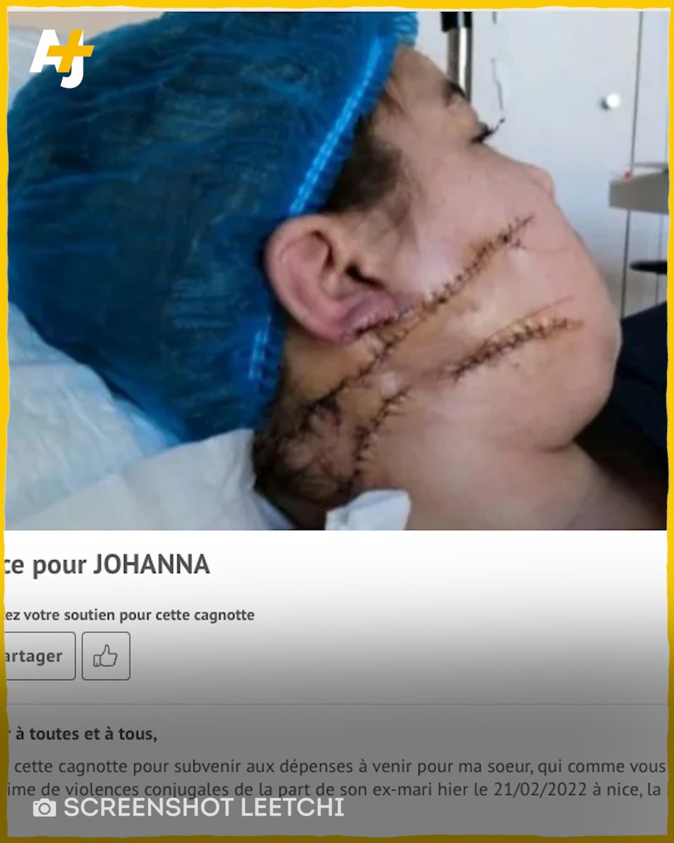 ajplusfrancais's tweet photo. Johanna a été poignardée et étranglée par son ex-mari devant leurs trois enfants, lundi, à Nice. Laissée pour morte, elle a été sauvée par son fils de 5 ans qui a appelé les pompiers, selon son amie.
Arrêté, le suspect devrait être mis en examen pour tentative de meurtre aggravé. https://t.co/ANdXvGIvOt