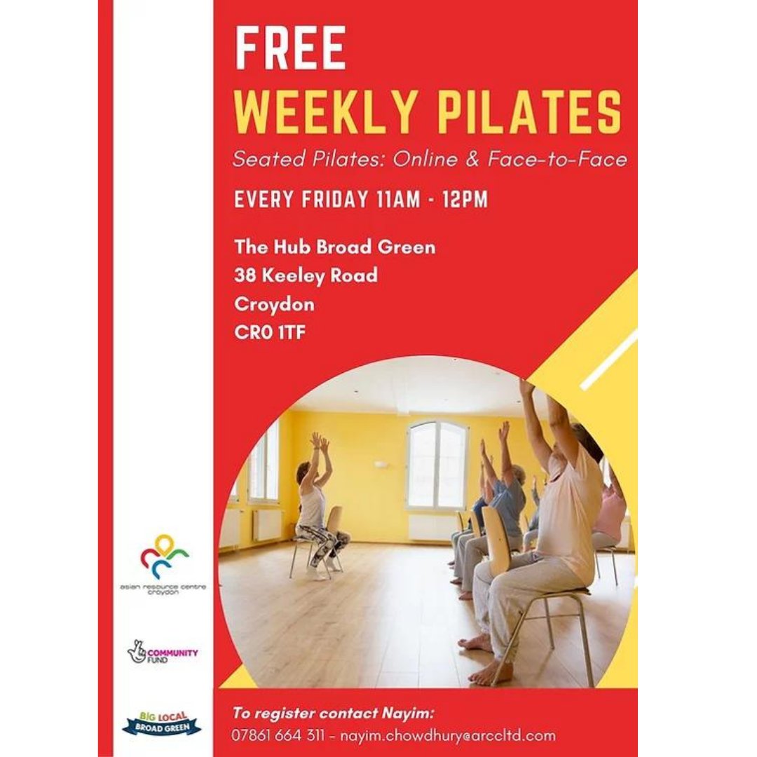 BLBroadGreen's tweet photo. Dear Community
Join us at our Hub, 38 Keeley Rd for the weekly FREE Pilates Sessions. Be it Face-to-Face or online.
#croydon #eventscroydon #pilatescroydon #freepilates #seatedpilates #onlinepilates #grouppilates
See all the details here ⬇️ https://t.co/qgtILm35IL