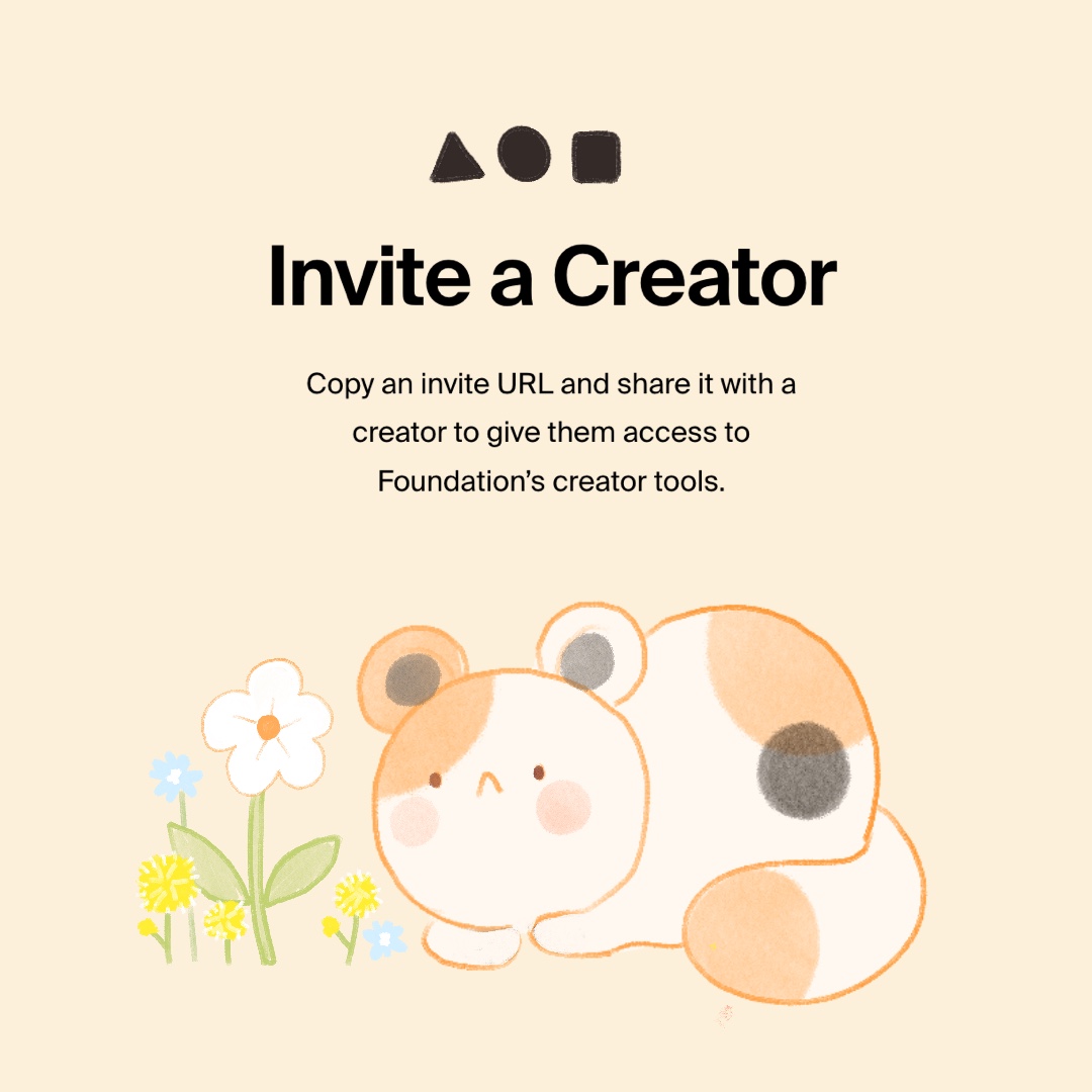 notienatsu's tweet photo. 𝗚𝗜𝗩𝗘𝗔𝗪𝗔𝗬  🌷
3 of #foundationinvites 

1⃣ Drop you work in JPEG, GIF or MP4 ( 🚫 not link )
2⃣ ❤️ &amp; RT
3⃣ Tag friends

𝟯 𝗪𝗜𝗡𝗡𝗘𝗥𝗦 𝗔𝗡𝗡𝗢𝗨𝗡𝗖𝗘𝗗  : FEB 28 / 18:00 PM

#NFTCommmunity #FoundationNFT https://t.co/oc7BOvqtTB