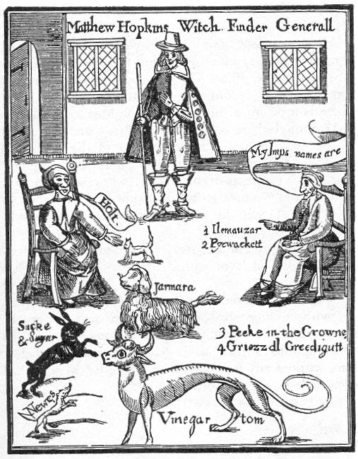 PeaPuck's tweet photo. Vinegar Tom, a sprite of Fliffmellington Wood, and a much earlier visit by him depicted in a 17th-century woodcut. https://t.co/mri9gKgyVL