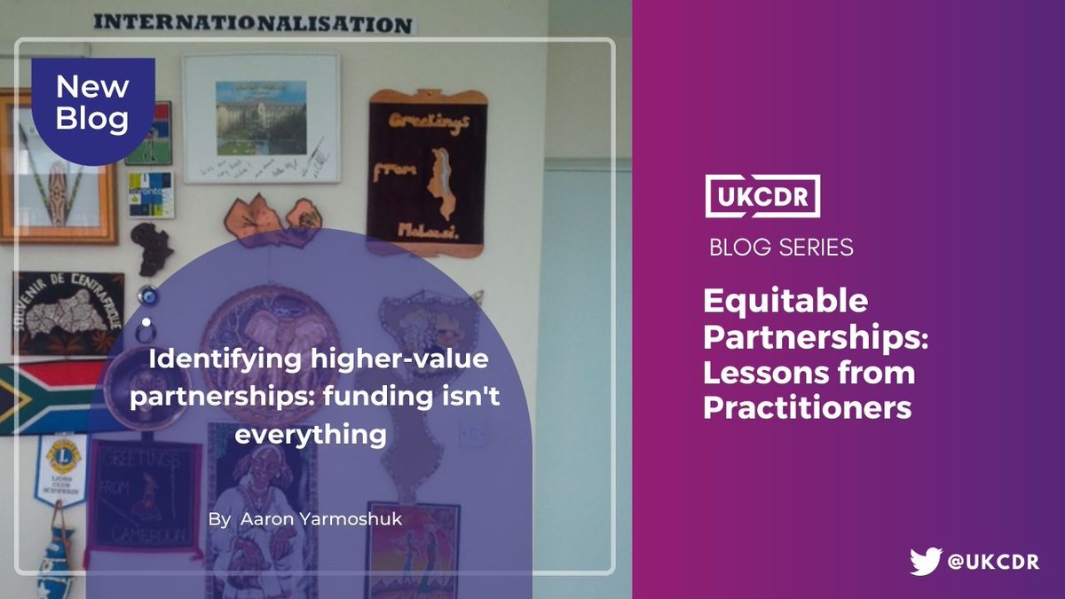 UKCDR's tweet photo. π’ New Blog
Ready for #LessonsFromPractitioners, week 3?
This week, Aaron Yarmoshuk reflects on different 'higher-value' partnerships, identifying 3 characteristics shared by these partnerships regardless of their funding level.
Read here π https://t.co/BktU1Kh9dS https://t.co/2IlFiE0YzP