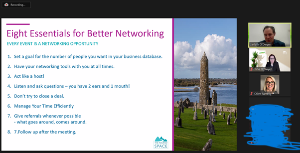 TinaODwyer's tweet photo. Nice checklist from #TheTourismSpace and Jarlath O'Dwyer here. Having a strategy around #networking and #referrals really works - the backbone of the #DestinationMindset. Just a little gem from today's training for members of @visitoffaly #IrelandsHiddenHeartlands #VisitOffaly https://t.co/VTzaLsQVTi