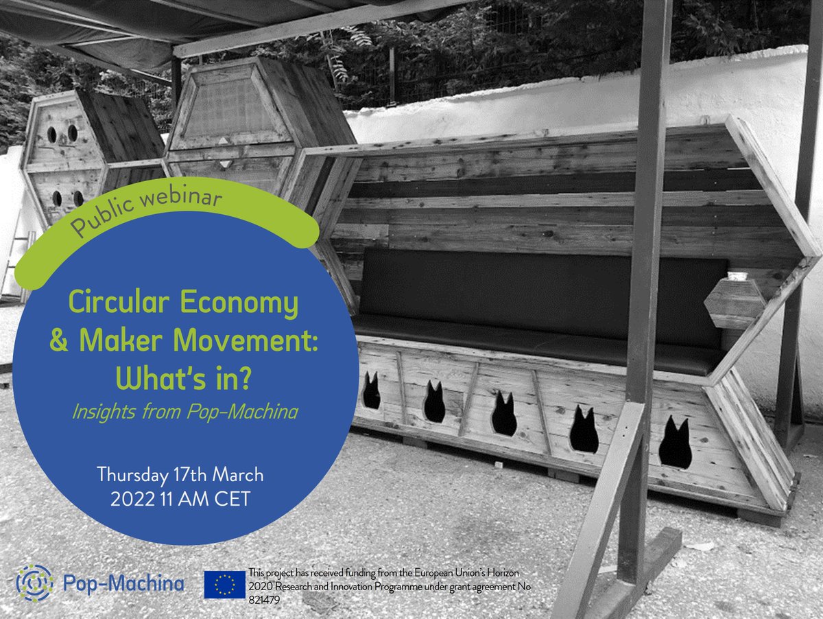 📣 Join us for our first webinar on “Circular Economy &amp; Maker Movement: What's in it? Insights from Pop-Machina” 🥳
📆 17th March 2022
⏰ 11:00 CET
👉 Follow the link to find out more and register for this exciting webinar!
pop-machina.eu/news/events-it…