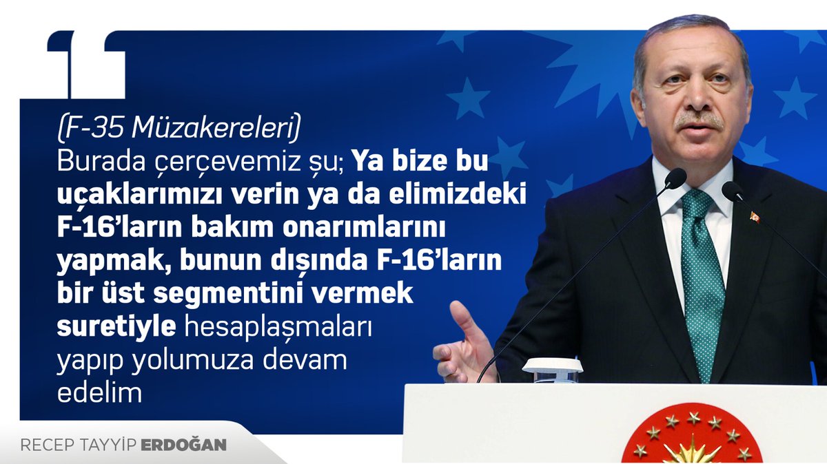 akkadinkol's tweet photo. Cumhurbaşkanı Erdoğan:

"(F-35 Müzakereleri) Burada çerçevemiz şu; Ya bize bu uçaklarımızı verin ya da elimizdeki F-16’ların bakım onarımlarını yapmak, bunun dışında F-16’ların bir üst segmentini vermek suretiyle hesaplaşmaları yapıp yolumuza devam edelim" https://t.co/OssksTXzaZ