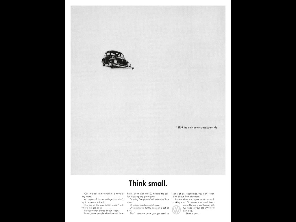 anaagaar's tweet photo. “Think small”
Una de las mejores campañas publicitarias de todos los tiempos para conocer algunas otras no dudes en pinchar en el link de la biografía 🧐 https://t.co/tGV8K3ap2A