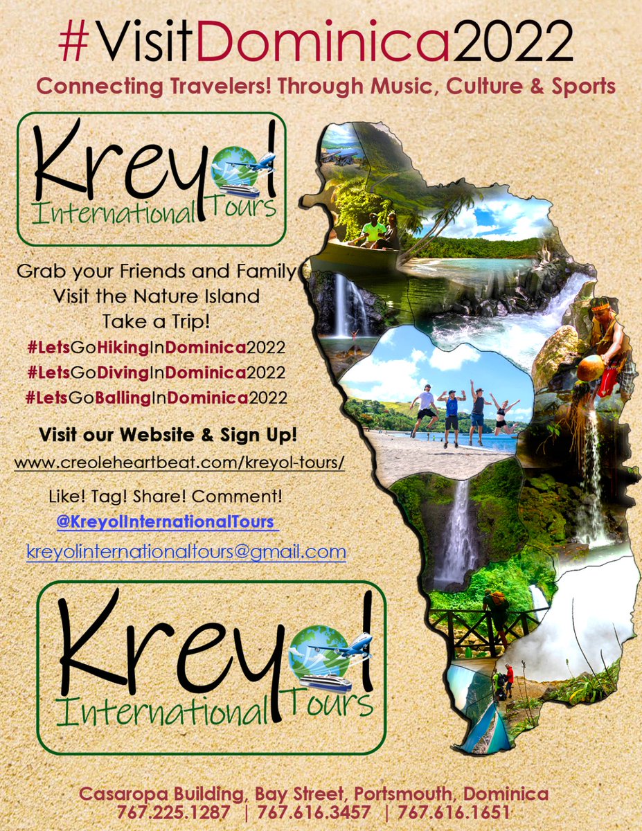 ReichenFaustin's tweet photo. #KreyolInternationalTours #VisitDominica2022 #LetsGoHikingInDominica2022

#YouDeserveIt!
For more information, contact Sales Executive- Sylvester at +1 767-616 1651 https://t.co/0tNfYXbeRT