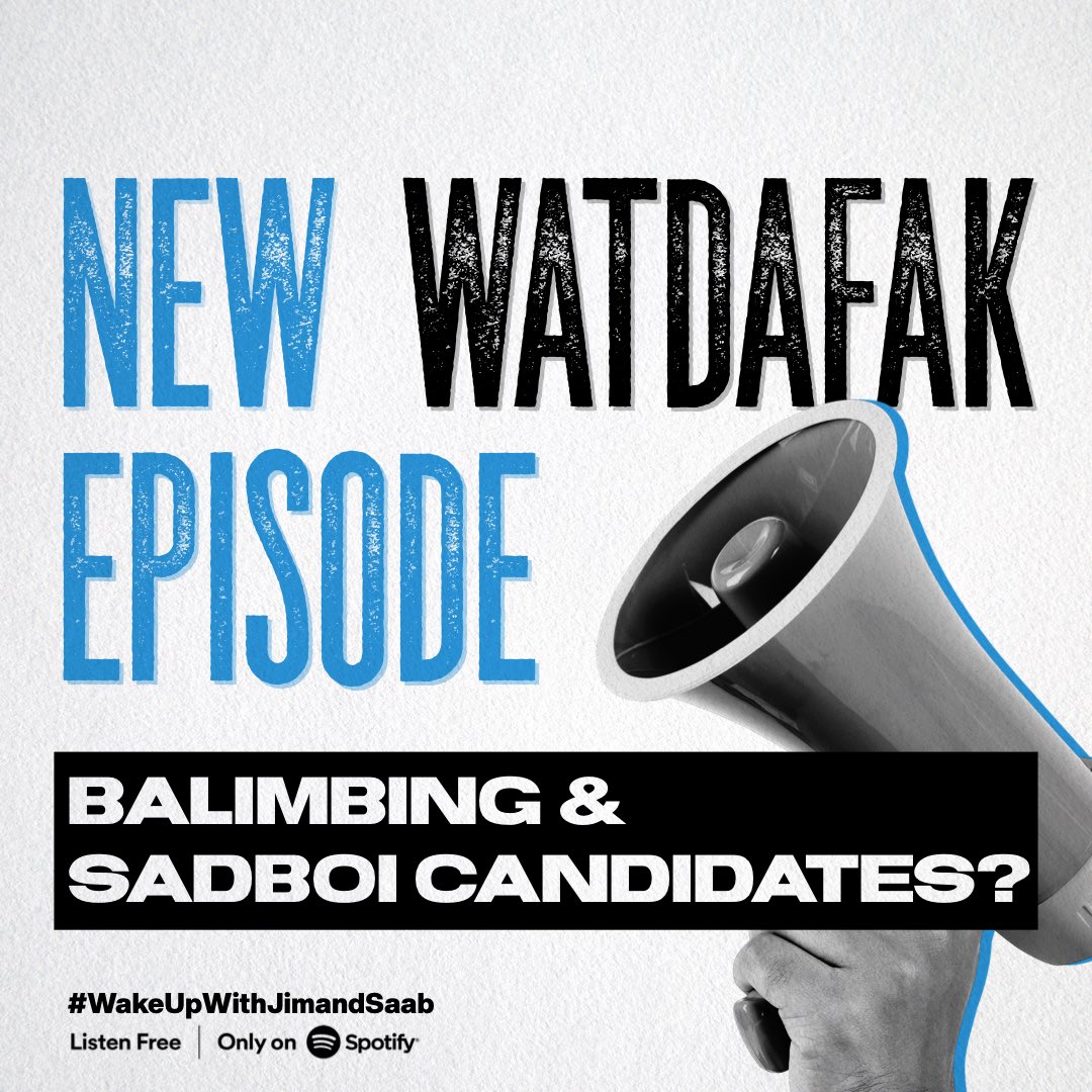 jimandsaab's tweet photo. Balimbing and pa-victim prez candidates, hope in Antique, and someone who literally stayed at home!
Listen to today’s #WATDAFAK episode at https://t.co/EiuwyUKmfl https://t.co/P3PNsvqQCs