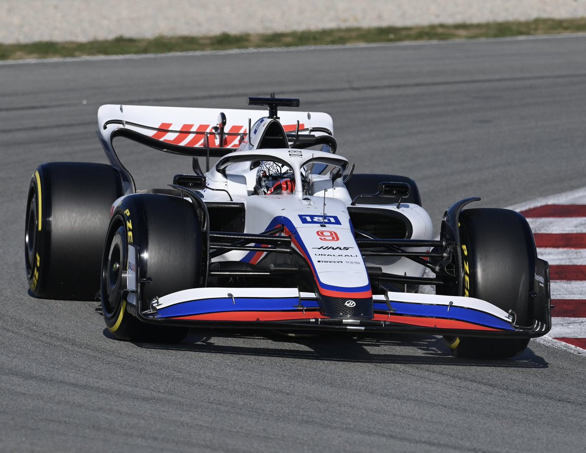 whyalwaysred's tweet photo. We need to talk about Haas' Russian flag livery.

Not only is it petty, tasteless and absolutely unimaginative, it is also completely inappropriate considering what's happening in the Ukraine.

Haas being an American team makes it even worse.

#F1Testing #WTF1 #F1 #Ukraine https://t.co/BEwzs5FKs0