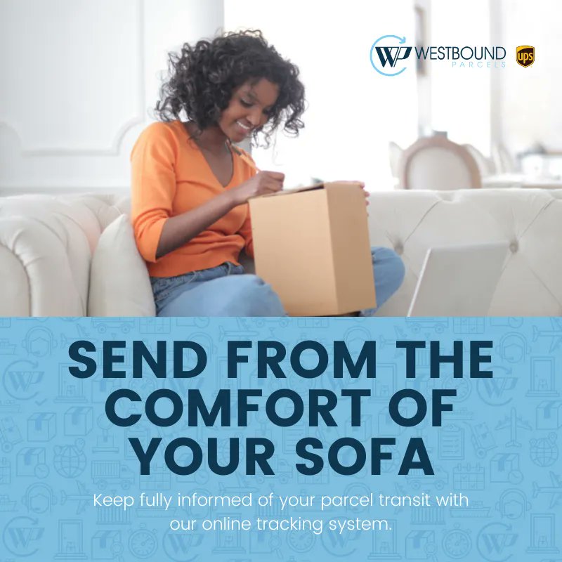 Westboundparcel's tweet photo. Send from the comfort of your sofa. 🛋
Keep fully informed of your parcel transit with our online tracking system. Get a quote: https://t.co/uz42gXI9YL

#ClickShipDone #parceldelivery #logistics #ups https://t.co/XxbaROu8fz
