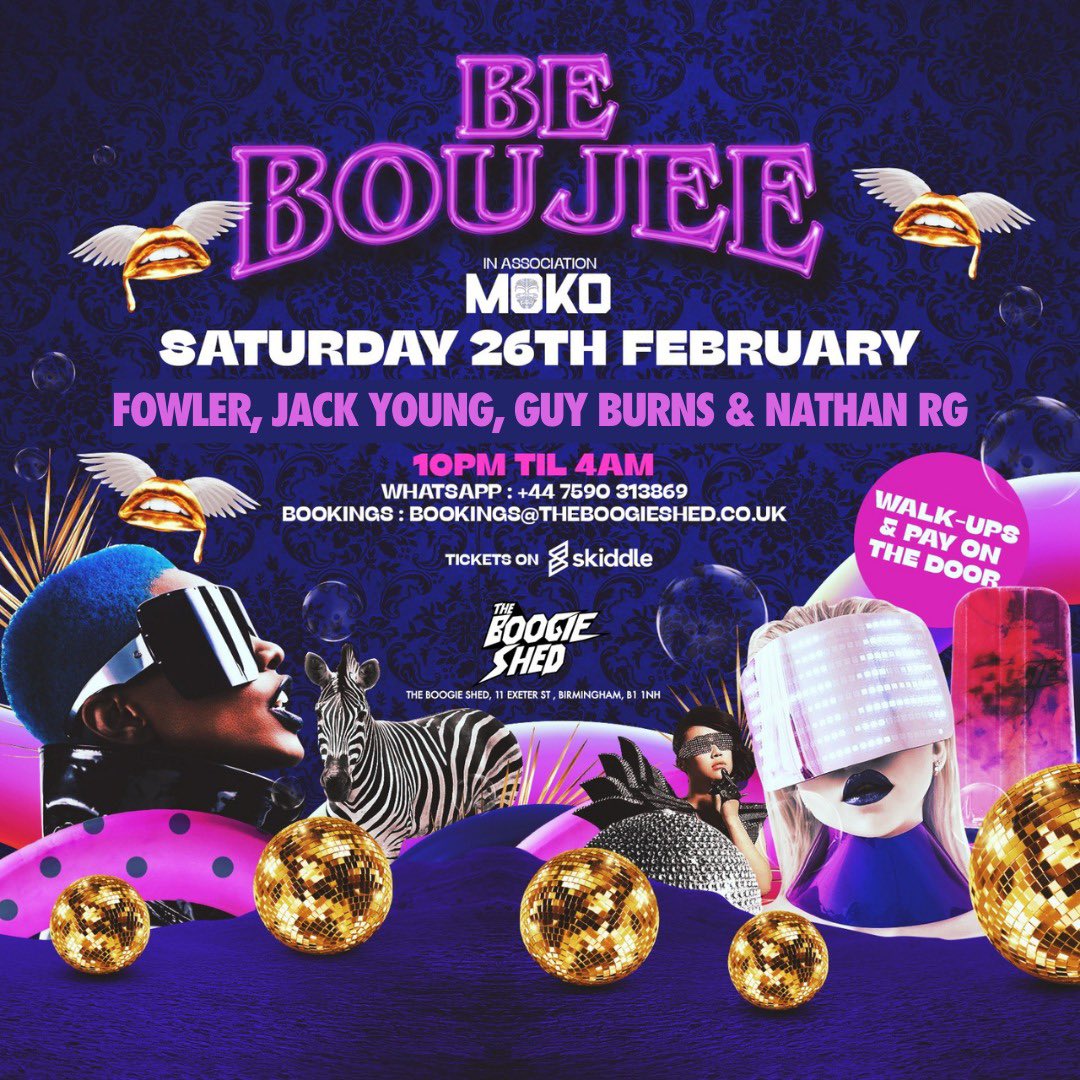 THIS WEEKEND 🤩😍

FRIDAY | KOOKY

SATURDAY | BE BOUJEE

WhatsApp us for all booth, ticket &amp; guestlist enquires 

📲 +44 7590 313869
🎟 - bit.ly/BoogieSkiddleT…