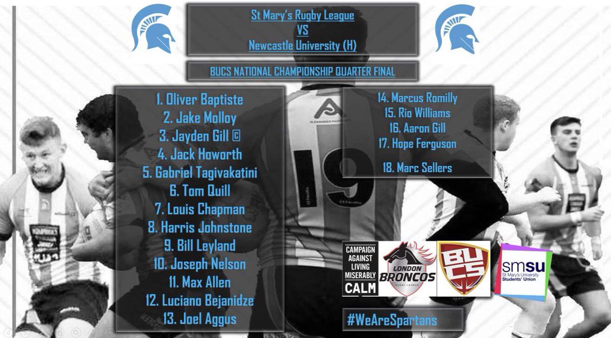 After a long and difficult season. With twists and turns. The Spartans held strong and managed to win the league, two seasons back to back. We go into the cup strong and full of confidence of a good game as we host @nu_rugbyleague on the main campus pitch @ 2pm. #WeAreSpartans