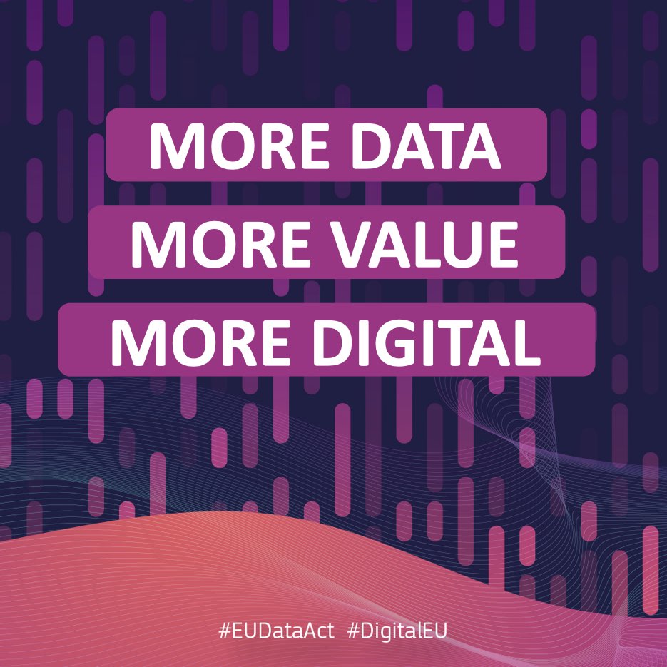 DigitalEU's tweet photo. 🌐🇪🇺 The #EUDataAct is here 🇪🇺🌐

The new proposal will:
✅ make #data more accessible for all
✅ ensure fairness in the #digital environment
✅ stimulate a competitive data market with new opportunities for businesses

➡️ https://t.co/CSEngSPo6S

#DigitalEU #DataEconomy https://t.co/RzIObB3s9v