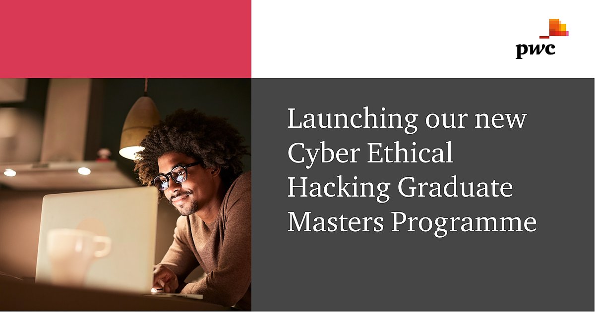 PwC is proud to be launching our new Cyber Ethical Hacking Graduate Masters Programme. This fully funded masters is based at Cardiff University, while working part-time at PwC. Spaces are limited for autumn intake, so apply now. bit.ly/3sXTH3D