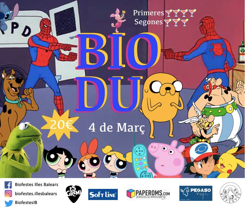 Biofesters i Biofesteres ja som de nou aquí! Tenim llum verda pel retorn de les Bios amb molta força!!! Apunta't al calendari que el divendres 4 de Març hi haurà festa temàtica BIODUO!!!🎊🎉