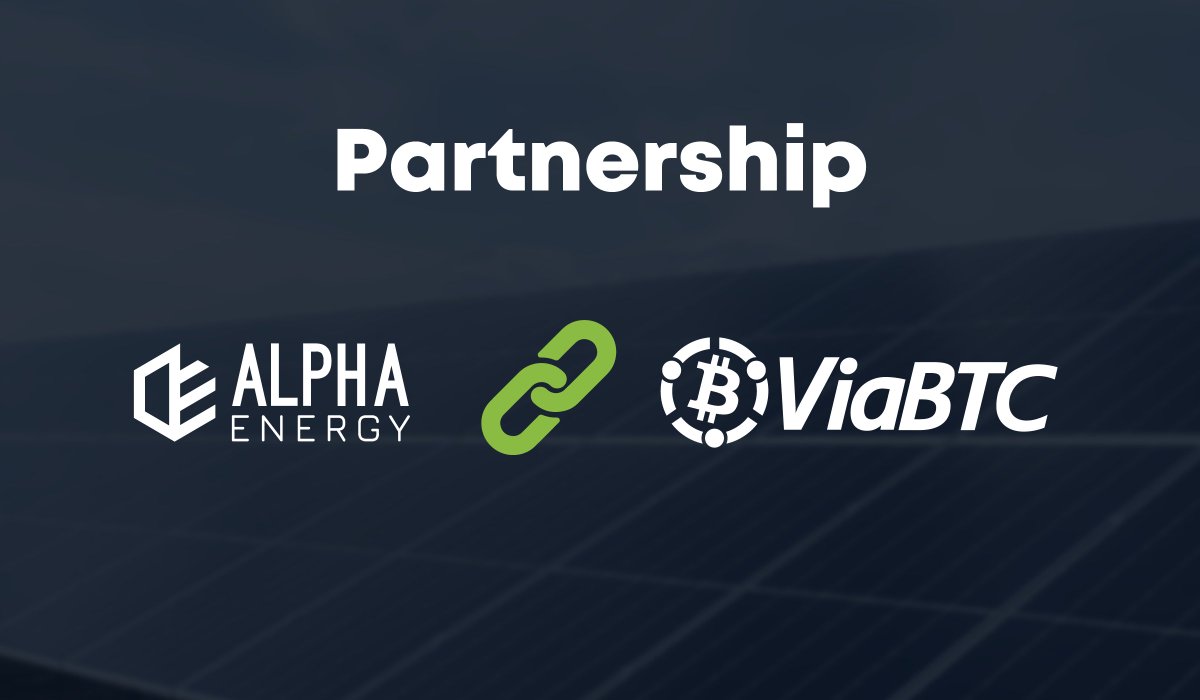 AlphaEnergy1's tweet photo. 🤝We have a new partner - @ViaBTC  

#AlphaEnergy team is thrilled to be partnering with @ViaBTC on enhancing green mining 🌱

😎 Be a part of it &amp; join at https://t.co/XKOTkcoTbD

Follow @AlphaEnergy1 for more updates ❗️

#cryptocurrecy #BTC #Bitcoin #AE1 #BTCmining #crypto https://t.co/EvCmswGkZU