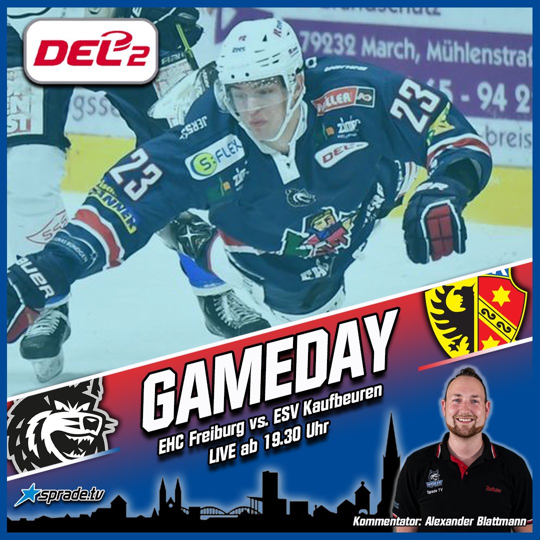 BloodyLP's tweet photo. 📅 33. Spieltag der DEL 2
🏒 @EHC_Freiburg vs @ESVKaufbeuren
🏟 Echte-Helden-Arena
🕢 ab 19.15 Uhr (Vorberichte, erstes Bully um 19.30 Uhr)
📺 @SpradeTV
🎙️ Alexander Blattmann
#EHCF #DEL2 #ESVK #Commentator #Eishockey #Gameday #BloodyLP #spradetv https://t.co/updzbV53h2