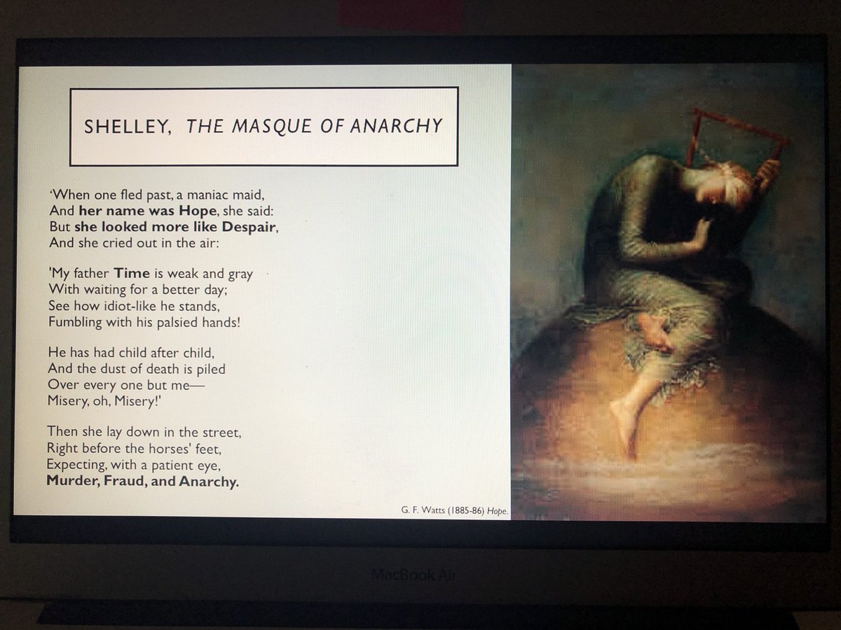 Happy birthday dear #GFWatts! Today, I’m making his birthday with teaching prep on global romantic poetry by PB Shelley and Henry Derozio, and Watts’s ‘Hope’!