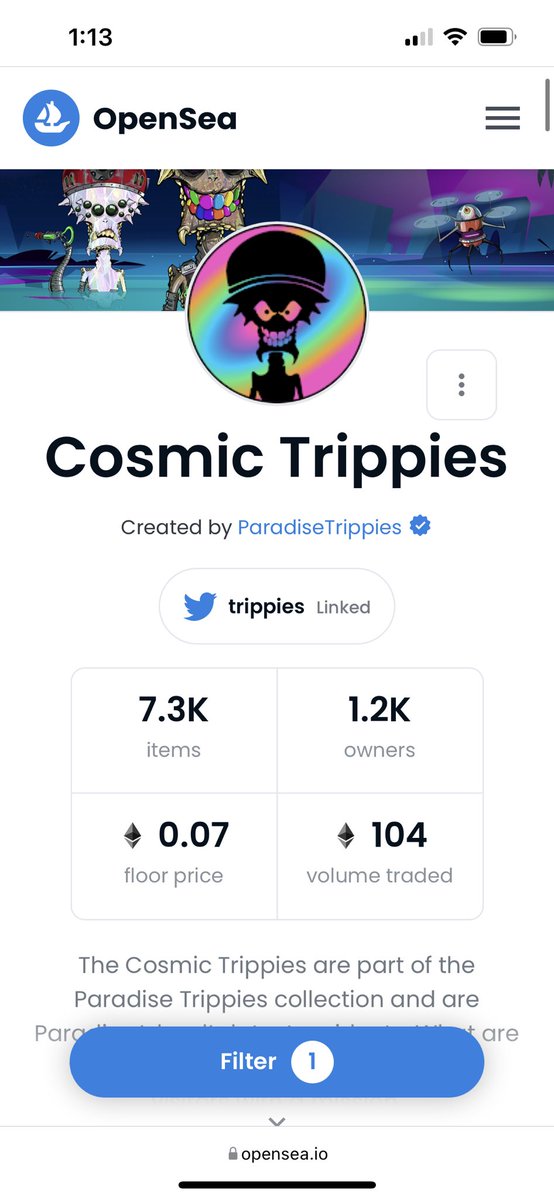 trippies's tweet photo. Gm Trippies,

In less than a week of being publicly revealed, the Cosmics have pulled off over 100 ETH in trading volume.

That is thanks to our tremendous community and those who stand by us and believe, we assure you it is our mission (and the Cosmics’) to make an impact!🪐👀 https://t.co/yXle7F9uKE