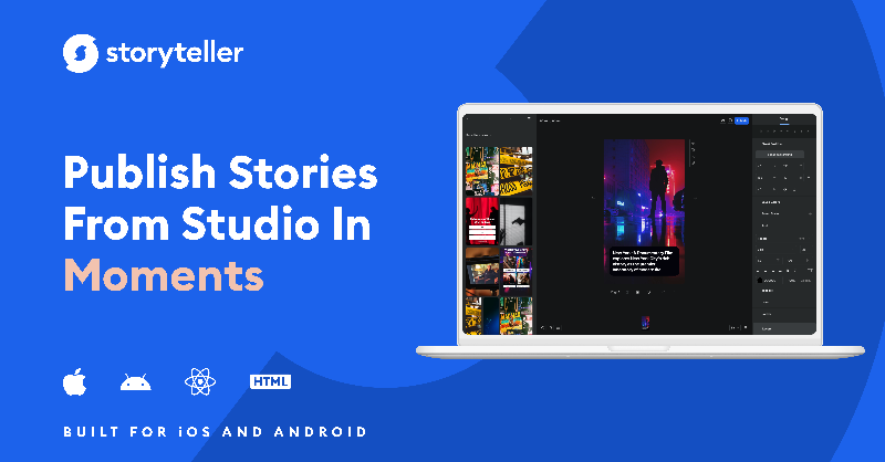 GetStoryteller's tweet photo. 📢 Day Two Of #StorytellerStudio 

Simplicity and ease of use is at the heart of #Storyteller

That's why we've made scheduling and publishing the #Stories you make in Studio as easy as clicking a button.

Try it out for free today:
👉https://t.co/j7fvp08L7b