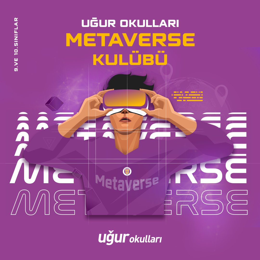 UgurOkullari's tweet photo. Uğur Okulları Metaverse Kulübü Açılıyor! 🥽
Metaverse nedir? sorusu ile başlayıp; birçok  teknolojinin bu evrende nasıl kullanıldığına dair içerikler barındıran kulübümüz, 9. ve 10. sınıf öğrencilerimizin katılımına açık olacak. Sen de avatarını seç, aramıza katıl! 
#UğurluOlmak https://t.co/JnaPBCpuPd