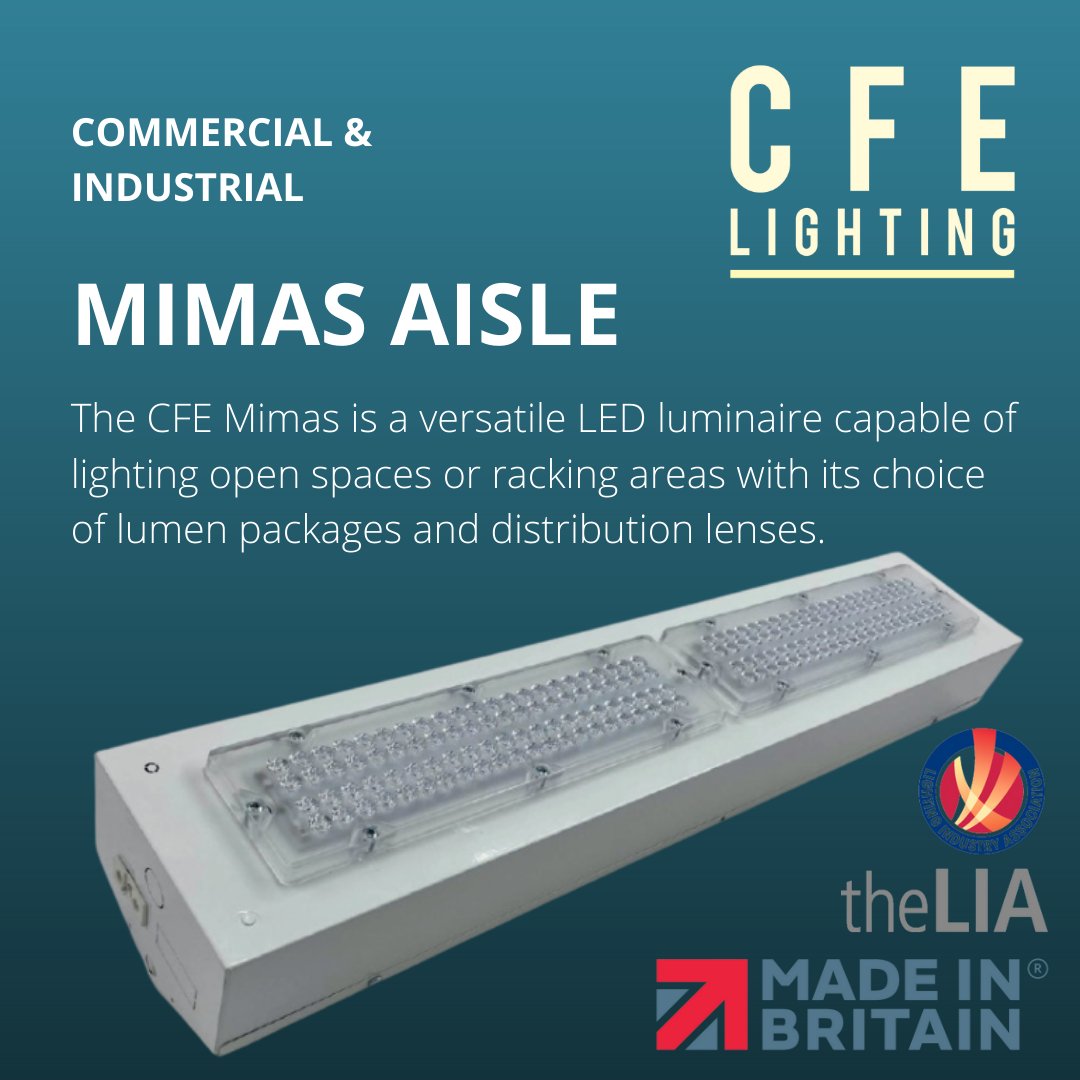 CFELighting_'s tweet photo. Our Mimas Aisle comes with a wide range of features and amazing warranty. We are also proud to be working along side @MadeinBritainGB and the LIA. For more information visit our website https://t.co/51ADrignVi https://t.co/bAnRbJD8YK