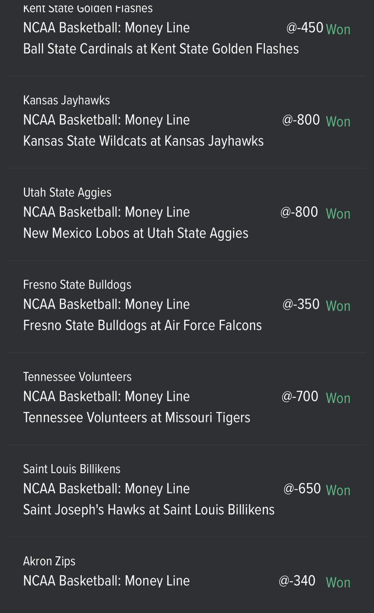TwoForTheMoneyB's tweet photo. I didn’t post this because I don’t normally advocate for 10+ leg parlays and it was really just all the heavy favorites with over 80% shot at winning as you can see by the odds. 

This was luck. Normally a heavy favorite blows it somewhere. https://t.co/WAqlBs5HZL