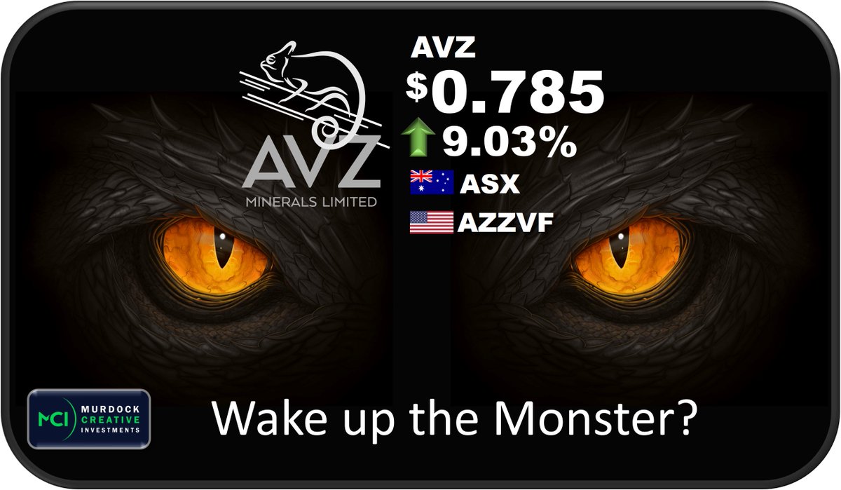 CreativeMurdock's tweet photo. $AVZ 🇦🇺#ASX $0.785 ⬆️9.03% 🔥🔥🔥
@AvzMinerals
🦖MONSTER LITHIUM DEPOSIT
$AVZ focused on developing the #Manono #Lithium and #Tin Project located in the south of the Democratic Republic of #Congo (DRC) in #CentralAfrica.
#ManonoProject #Lithium #EV #Tin 😎👍🎯 https://t.co/OSTeGMIJi6