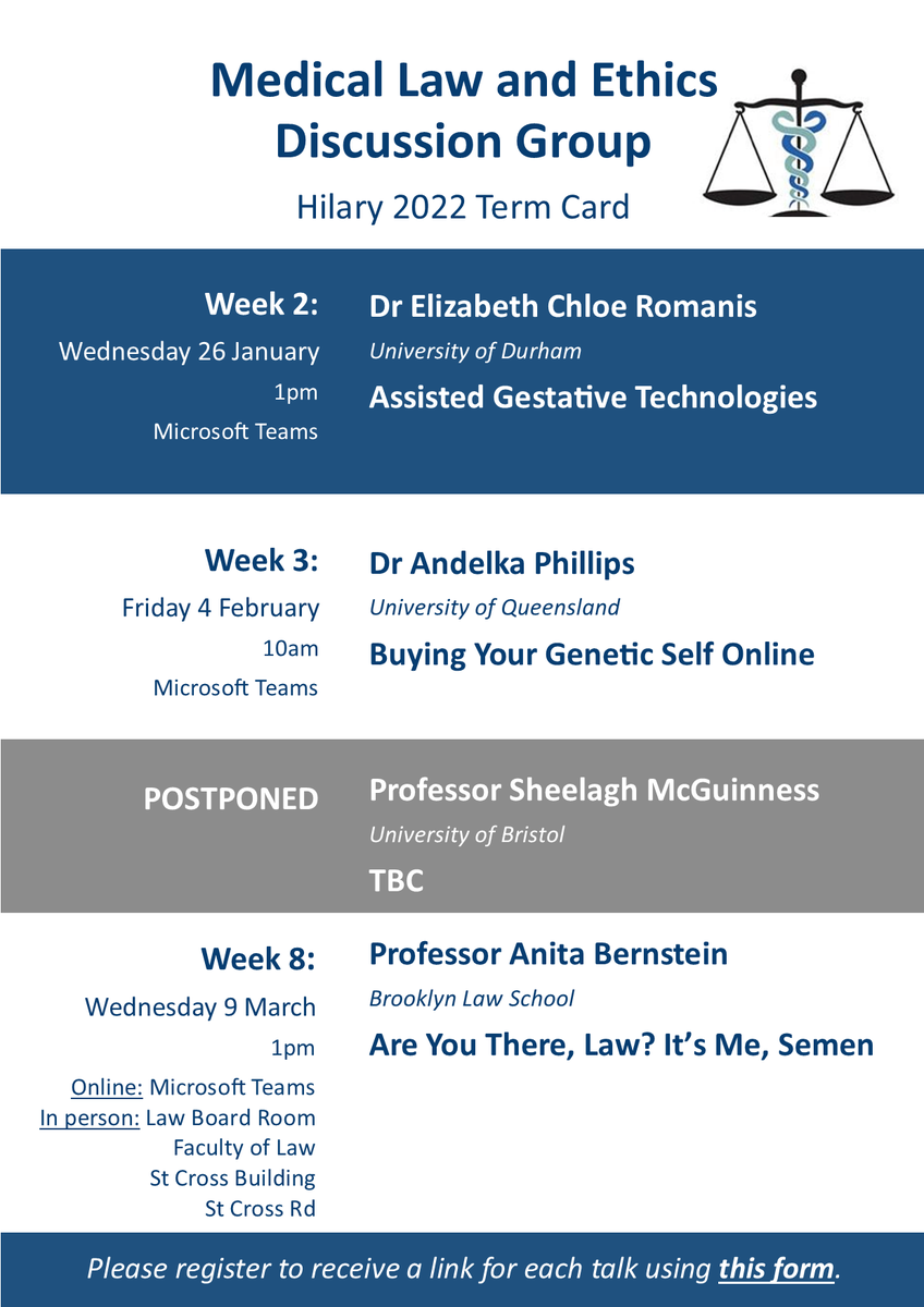 Medical Law and Ethics Discussion Group, Oxford tweet media