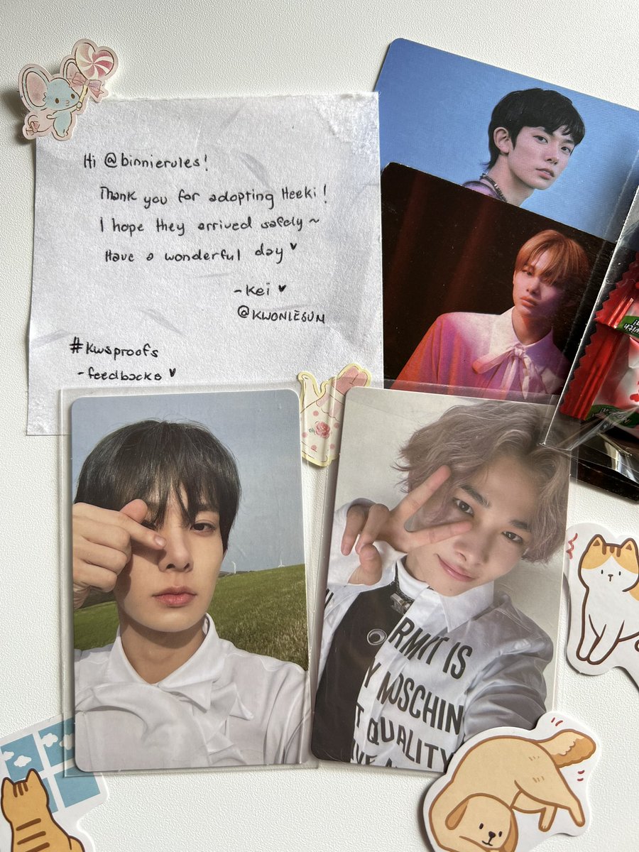 binnierules's tweet photo. 💌 @KWONIESUN
omggg heeseung and ni-ki came home todayyy🥰 thank uuu sm for the freebies and packing it safely💗
📭 #kwsproofs https://t.co/1EdqhgNg0N