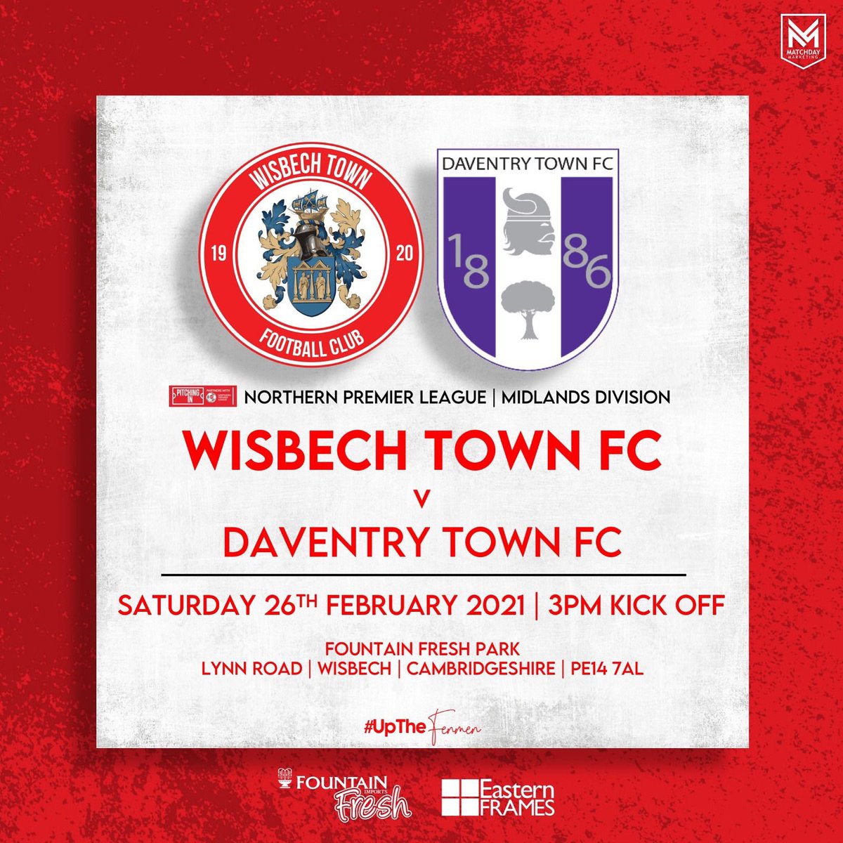 It’s a busy weekend for The Fenmen and all team fixtures will be out later today. 
In the meantime don’t forget we welcome <a href="/DaventryTownFC/">Daventry Town FC</a> on Saturday and the noisy home support will be needed and appreciated #UpTheFenmen 
Adults £9 | Conc £6 |16 to 12yr £3 | 11yr and under FOC