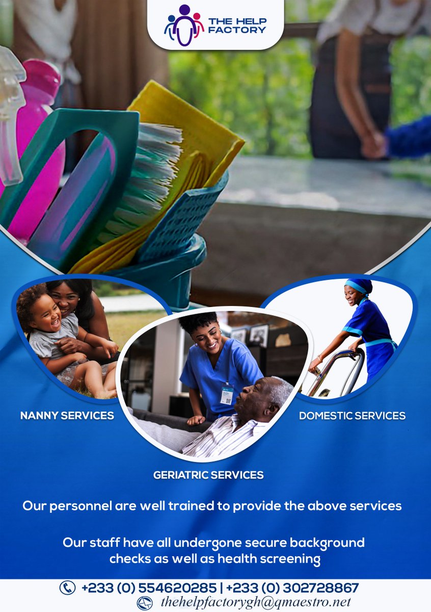 We offer cleaning services to residential and corporate entities, Nannies, Geriatric services Post-construction and Deep cleaning too. You can call any of our numbers or via email for a quote. 15% discount for new Clients also available...#TheHelpFactroy