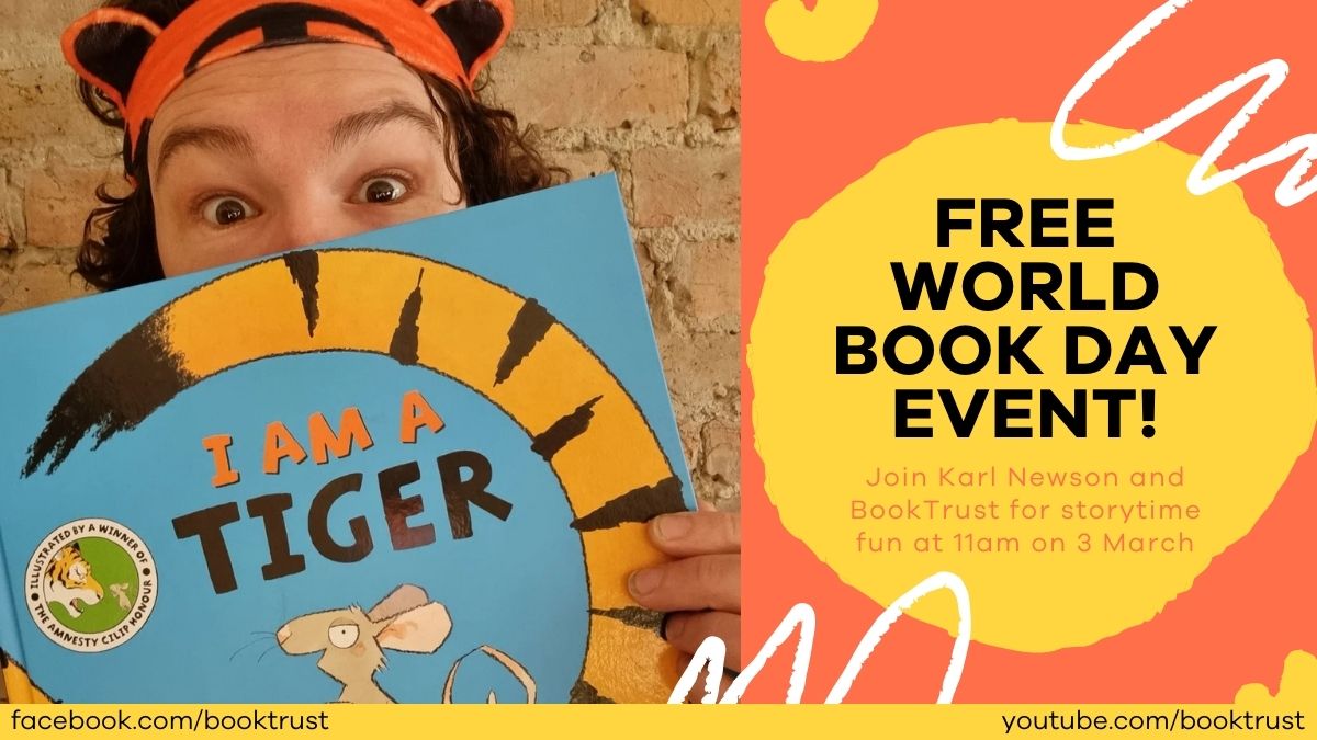 🎺 WORLD BOOK DAY NEWS! 🎺

I've teamed up with <a href="/Booktrust/">BookTrust</a> to offer a FREE, LIVE #WBD EVENT for schools, libraries, nurseries &amp; everyone, everywhere!

Join me for a reading of the #IAmaTiger series. Bring your GRRRs! Let me know if you'll be there 👋

Details below! #RossCollins