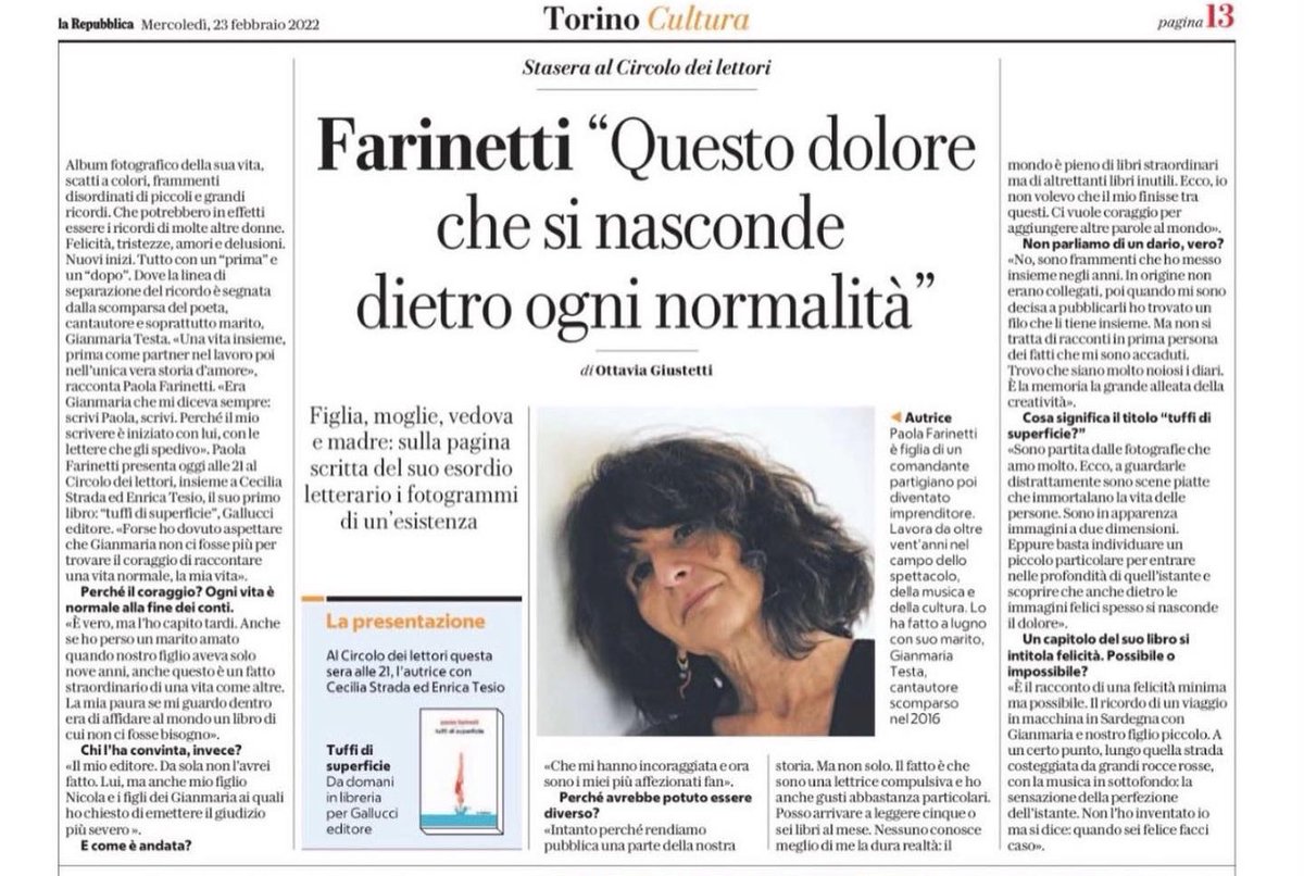 FrascaValeria1's tweet photo. Beati torinesi che potete andare a sentire oggi Paola Farinetti @pifar al @CircoloLettori di Torino con @cecilia_strada e Enrica Tesio ❤️ @Galluccieditore https://t.co/x8YlEIBWph