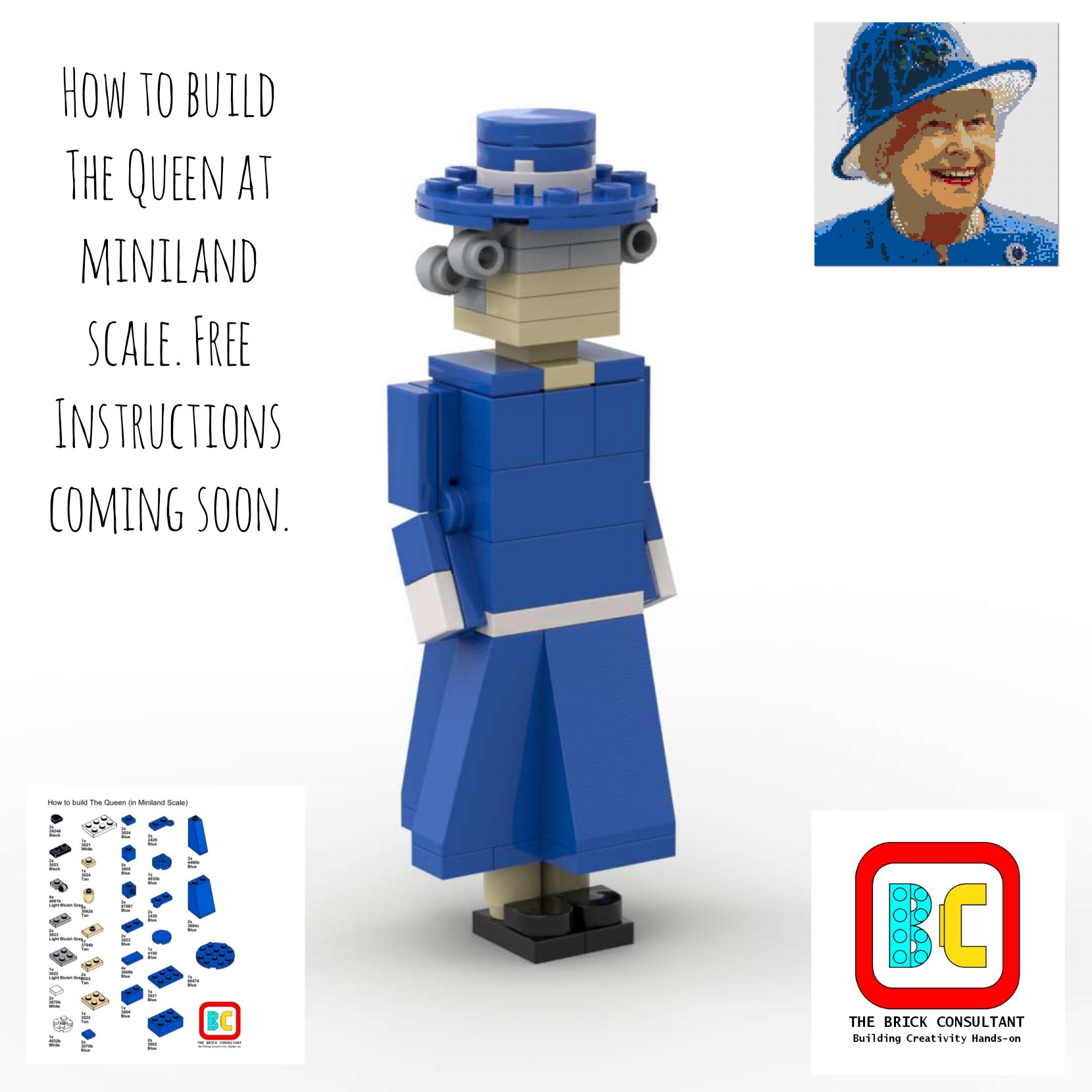 thebrickconsultant on Twitter: "To celebrate Queen Elizabeth II Platinum  Jubilee, have a go at building a miniland scale figure. Instructions to  follow soon. #LEGO #instructions #queenelizabeth #platinumjubilee #miniland  #legoland https://t.co ...