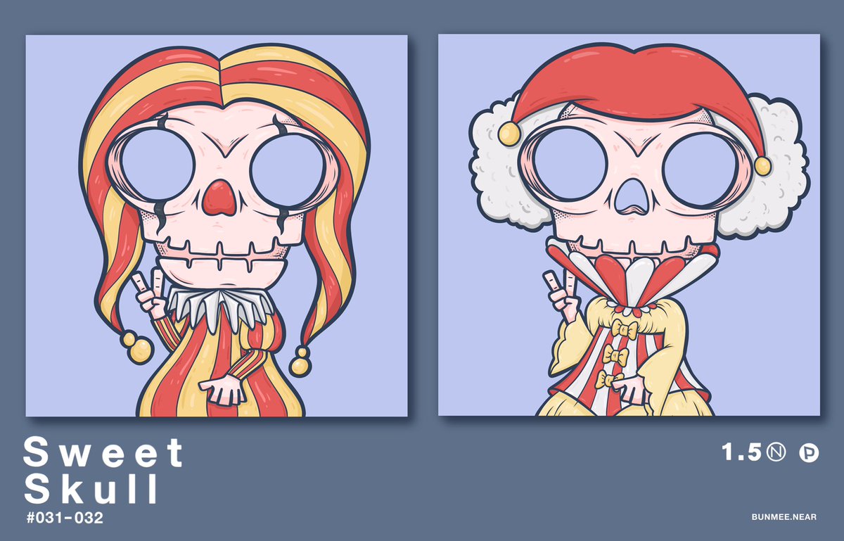 New drop!!!
“Sweet Skull”

#031-032

Price : 1.5 #NEAR 

Paras : paras.id/collection/swe…
Discord : discord.gg/fvVf6yXg

@ParasHQ <a href="/NEARProtocol/">NEAR Protocol</a> 
#NFTdrops #NFTTHAILAND #NFTCommunity #NFTThaicommunity #NFTthaiartist #NFTs #NFT #PARASnft