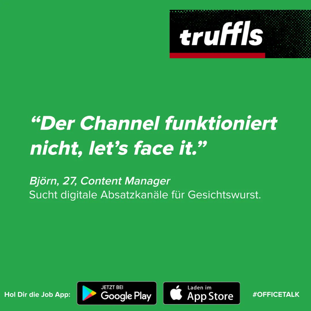truffls's tweet photo. „Let’s face it“, guter Name für eine Schönheitschirurgie eigentlich. 🤔
#officetalk #truffls #jobapp https://t.co/3i7oHLYVVt