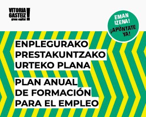 PROGRAMA DE FORMACIÓN PARA EL #EMPLEO 2022

32 cursos hasta julio en las áreas de:

1⃣ Comercio y Hostelería
2⃣ Agricultura ecológica
3⃣ Construcción
4⃣ TICs e I. Creativas
5⃣ Industria-Industria 4.0
6⃣ Atención a las personas
7⃣ Capacitación digital

➕ℹ️ v-g.eus/formacion