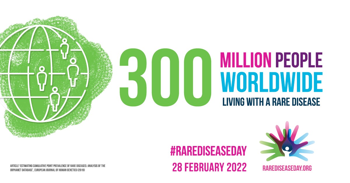 We are soon approaching #RareDiseaseDay 2022!

Did you know that over 300 million people from around the world have a rare disease? Learn more and get involved at: rarediseaseday.org