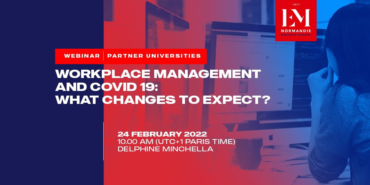 EMNormandieLab's tweet photo. Join the @DelphineM_EMN's webinar on 24th February ✌🏼with the pandemic we are still facing today 😷, it seems that a whole revolution is occuring in the organisational spaces domain: Full #remote, #hybrid solutions… To explore this topic, join us 👇🏼
https://t.co/1M19auo9qz https://t.co/DAd7F0MlNZ